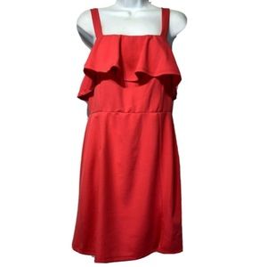 Lush Pink Ruffle Top Sleeveless Short Dress Size L